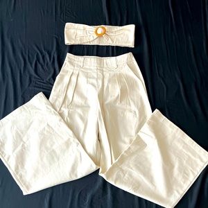 Cream Top and Bottom Matching Set